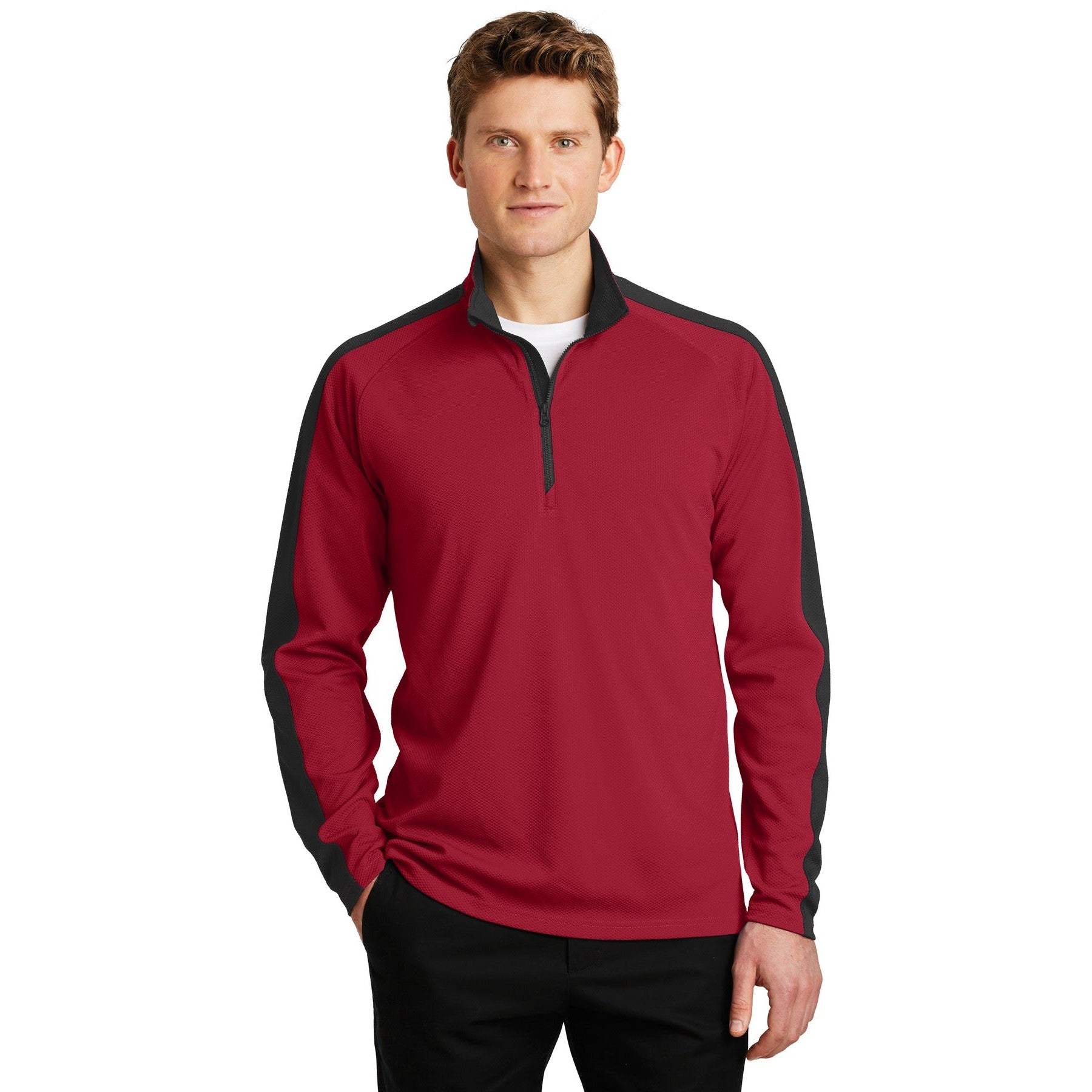 Sport-Tek-Sport-Tek® Sport-Wick® Textured Colorblock 1/4-Zip Pullover. ST861-MedTech-2